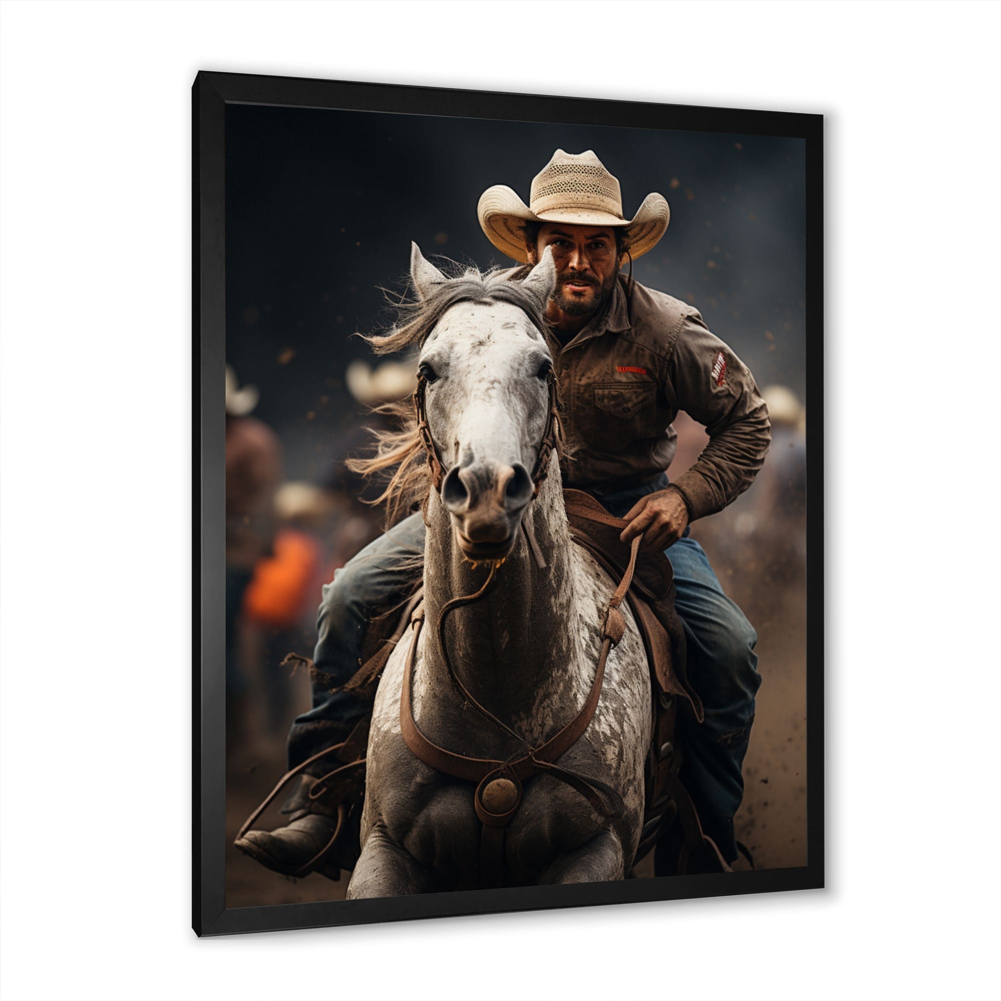 Designart "Canada Calgary Rodeo I" Canada Framed Canvas Prints Bed
